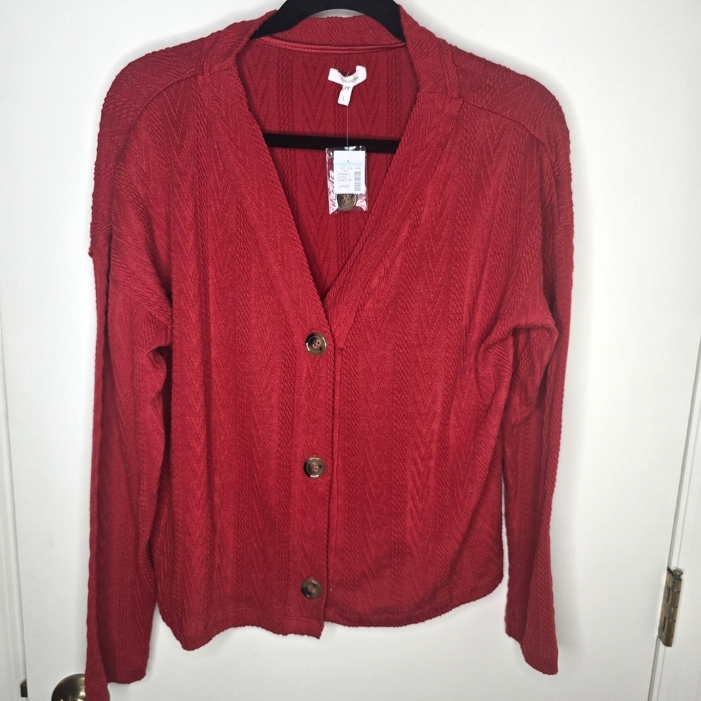 Maurices Vibrant Red Women's Cardigan NWT Size L
